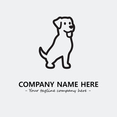 Dog illustration black and white for logo company vector image
