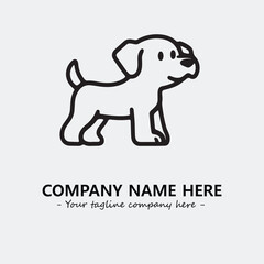 Dog illustration black and white for logo company vector image
