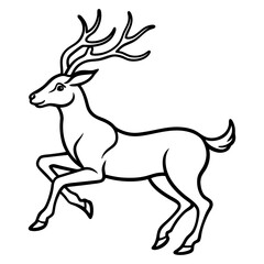 deer silhouette line art image