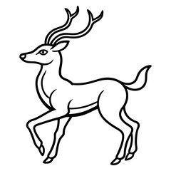deer silhouette line art image