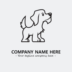Dog illustration black and white for logo company vector image
