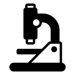 Laboratory microscope solid icon, science concept. Vector graphics. Microscope, tool sign on white background, glyph style mobile or design.