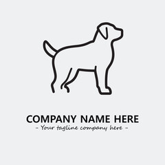 Dog illustration black and white for logo company vector image
