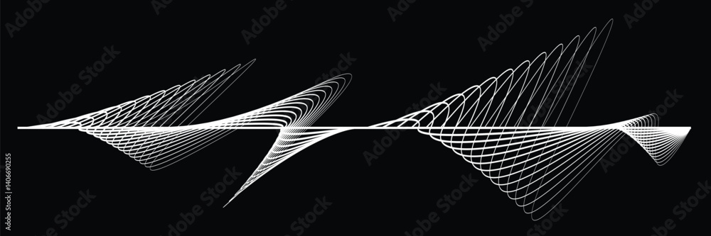 Poster digital sound equalizer . audio signal frequency signal . abstract flow linear fluid wavy shape . ac