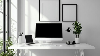 Fototapeta premium Modern Home Workspace Setup
