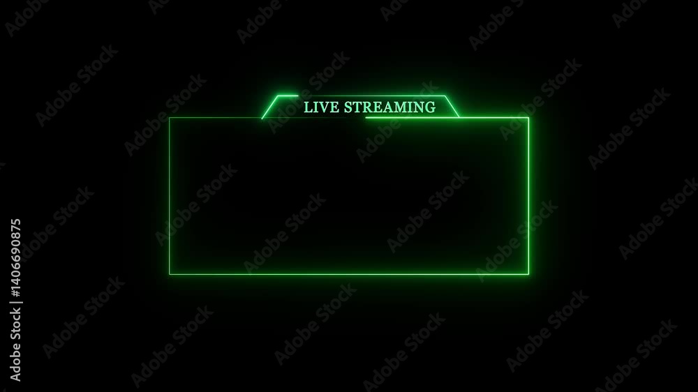 Poster live streaming neon text frame animation box frame neon frame live streaming game live stream overla