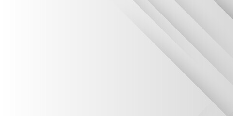 White and gray rectangle geometric concept technology modern futuristic subtle abstract background. Modern gray abstract vector long banner background. Futuristic technology concept graphic design.