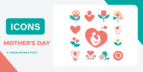 Abstract colorful background with hearts and love symbols, perfect for Valentine’s Day designs, logos, cards, and icons