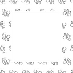 kitchen utensil frame. doodle kitchenware square frame. kitchen background