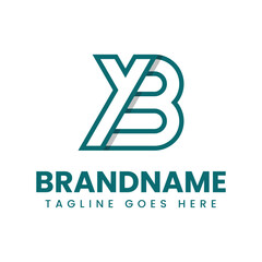 Letters YB or BY Monogram Logo, suitable for any brand with YB or BY initials