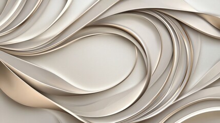 An elegant 3D wallpaper design with swirling lines and intricate detailing, creating a luxurious and timeless ambiance.
