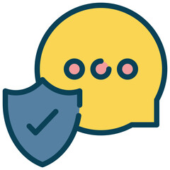 chat message online cyber shield protection filled outline icon