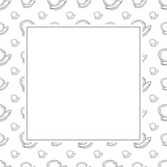 kitchen utensil frame. doodle kitchenware square frame. kitchen background