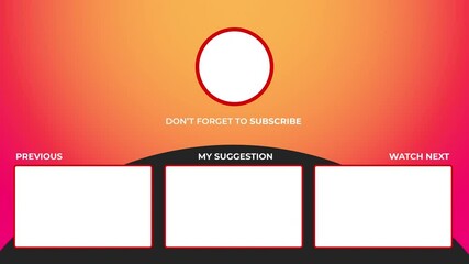 Colourful Outro Template for Youtube Channel. Thanks for Watching. Youtube End screen. Don't forget to subscribe. Social Media Template.