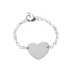 Fototapeta premium Sterling silver heart charm bracelet with chain, on Transparent Background and PNG
