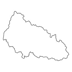 Outline map region unique shape Zakarpattia Oblast, western Ukraine