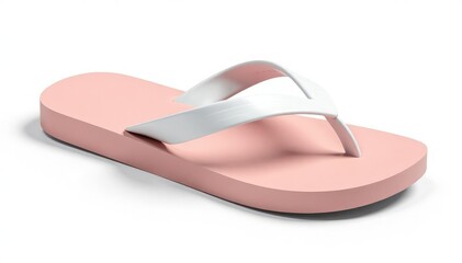A single, white flip-flop isolated on pure white background , simple, photography