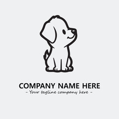 Dog illustration black and white for logo company vector image

