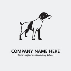 Dog illustration black and white for logo company vector image
