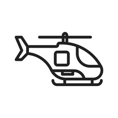 Army Helicopter icon vector image. Suitable for mobile apps, web apps and print media.