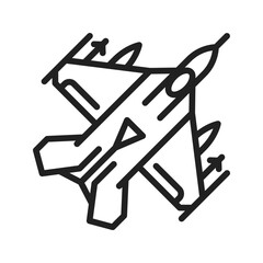 Fighter Jet icon vector image. Suitable for mobile apps, web apps and print media.