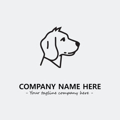 Dog illustration black and white for logo company vector image
