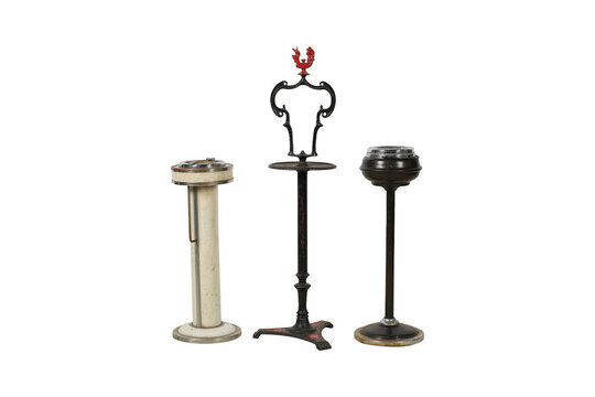 set of metal plates isolated on white  European-style Metal Water Drop Candlestick Metal Luxury Candlestick Golden Creative Desktop