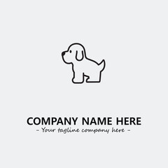 Dog illustration black and white for logo company vector image

