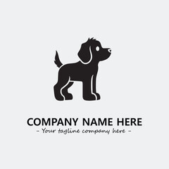 Dog illustration black and white for logo company vector image
