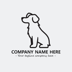 Dog illustration black and white for logo company vector image
