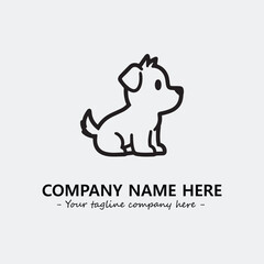 Dog illustration black and white for logo company vector image
