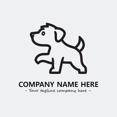 Dog illustration black and white for logo company vector image
