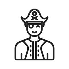 Pirate icon vector image. Suitable for mobile apps, web apps and print media.