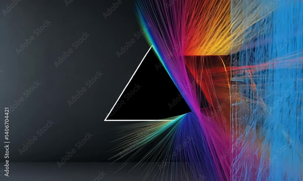 Poster abstract representation of artificial intelligence concept with vibrant colorful lines and geometric