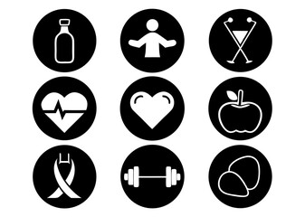 health and fitness icon set