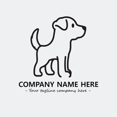 Dog illustration black and white for logo company vector image
