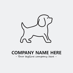 Dog illustration black and white for logo company vector image
