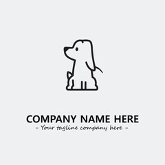 Dog illustration black and white for logo company vector image

