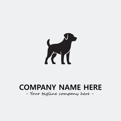 Dog illustration black and white for logo company vector image
