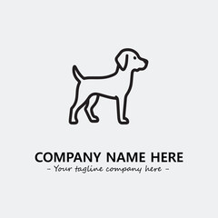 Dog illustration black and white for logo company vector image

