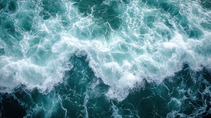 Fototapeta premium Ocean Waves Top-Down View