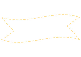 黄色の揺れるリボンのフレーム背景