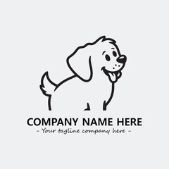 Dog illustration black and white for logo company vector image
