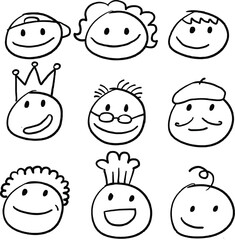 Stick man set figure stickman illustration character cartoon people hand drawn 