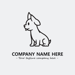 Dog illustration black and white for logo company vector image
