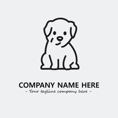 Obraz premium Dog illustration black and white for logo company vector image 