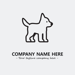 Dog illustration black and white for logo company vector image

