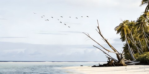 Coastal Tranquility: A Seamless Blend of Sand and Sky