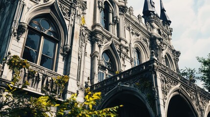 Naklejka premium Ornate Architectural Facade of a Historic Building