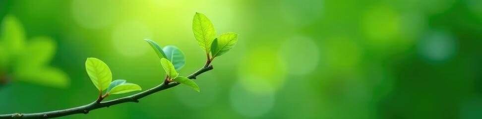 Branches with small, rounded leaves and a smooth stem, green, delicate, leaf